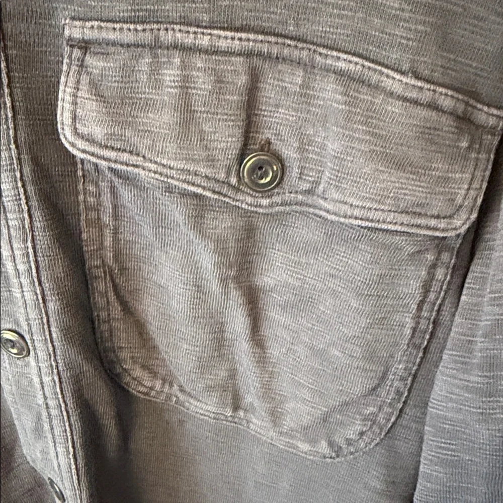 J. Crew Mens L Waffle-Lined Blue Garment-Dyed Harbor Shirt